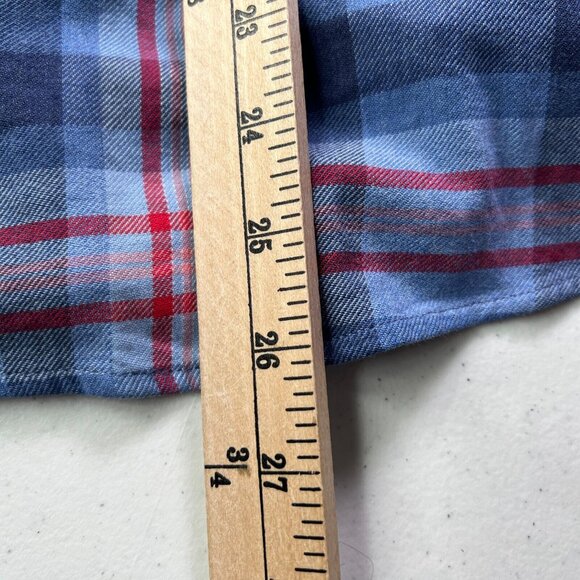Vineyard Vines Shirt Womens 4 Long Sleeve Plaid Flannel Button Up Relaxed Blue - Picture 9 of 9